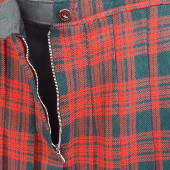 Vintage High Waist Plaid Pleated Skirt - Picture 8 of 16